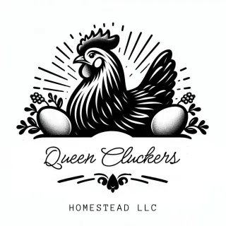 Queen Cluckers Homestead chicken logo